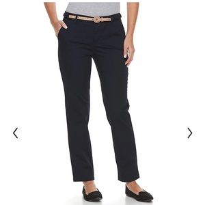 (Black) Croft & Barrow chino belted pants
